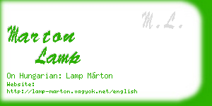 marton lamp business card