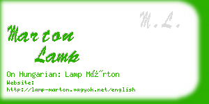 marton lamp business card